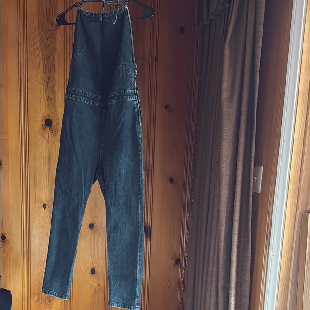 Denim Halter Jumpsuit